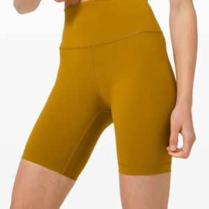 Lululemon Athletica Gold Spice Mustard High Rise Align Shorts 6” inseam sz 2